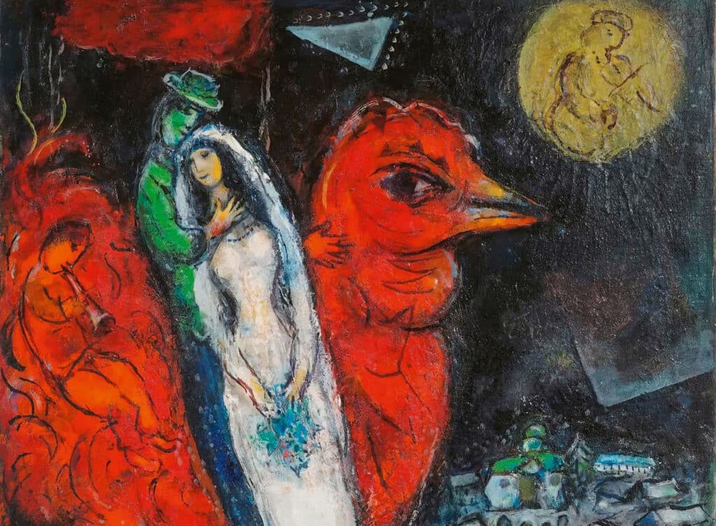 marc chagall liebespaar mit rotem hahn artmaks Kulturreisen