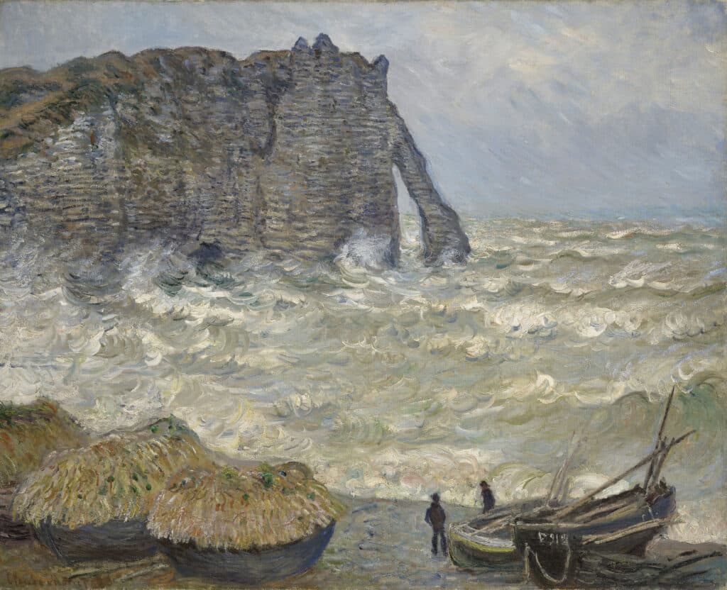 st presse claude monet etretat mer agitee
