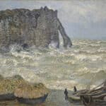 st presse claude monet etretat mer agitee